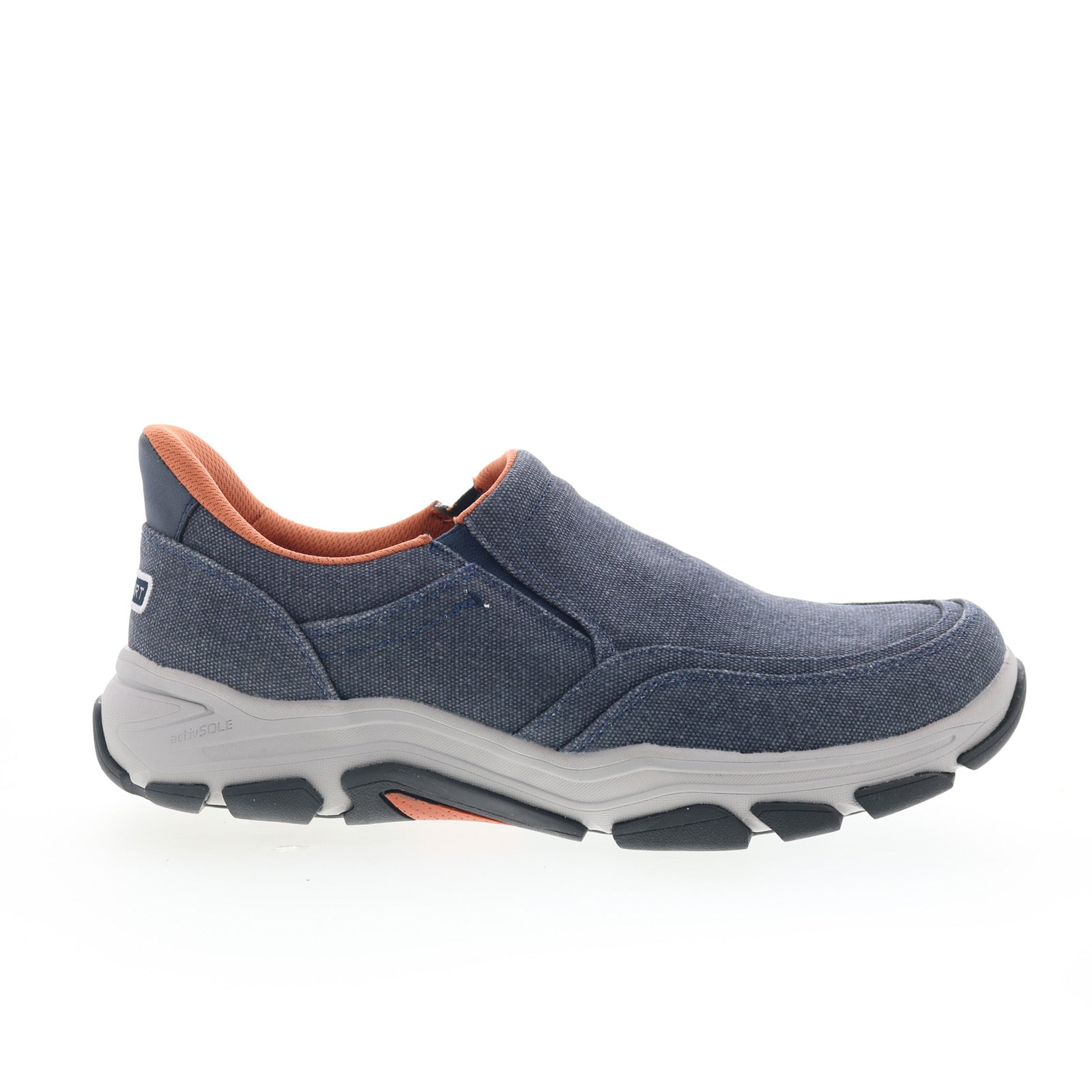 rmreece2_dark_blue_01_88f99628-d78d-4bb7-8b87-c1a45b0d97c4 Rockport Reece 2 RMREECE2 Mens Blue Canvas Lifestyle Sneakers Shoes - Image 1