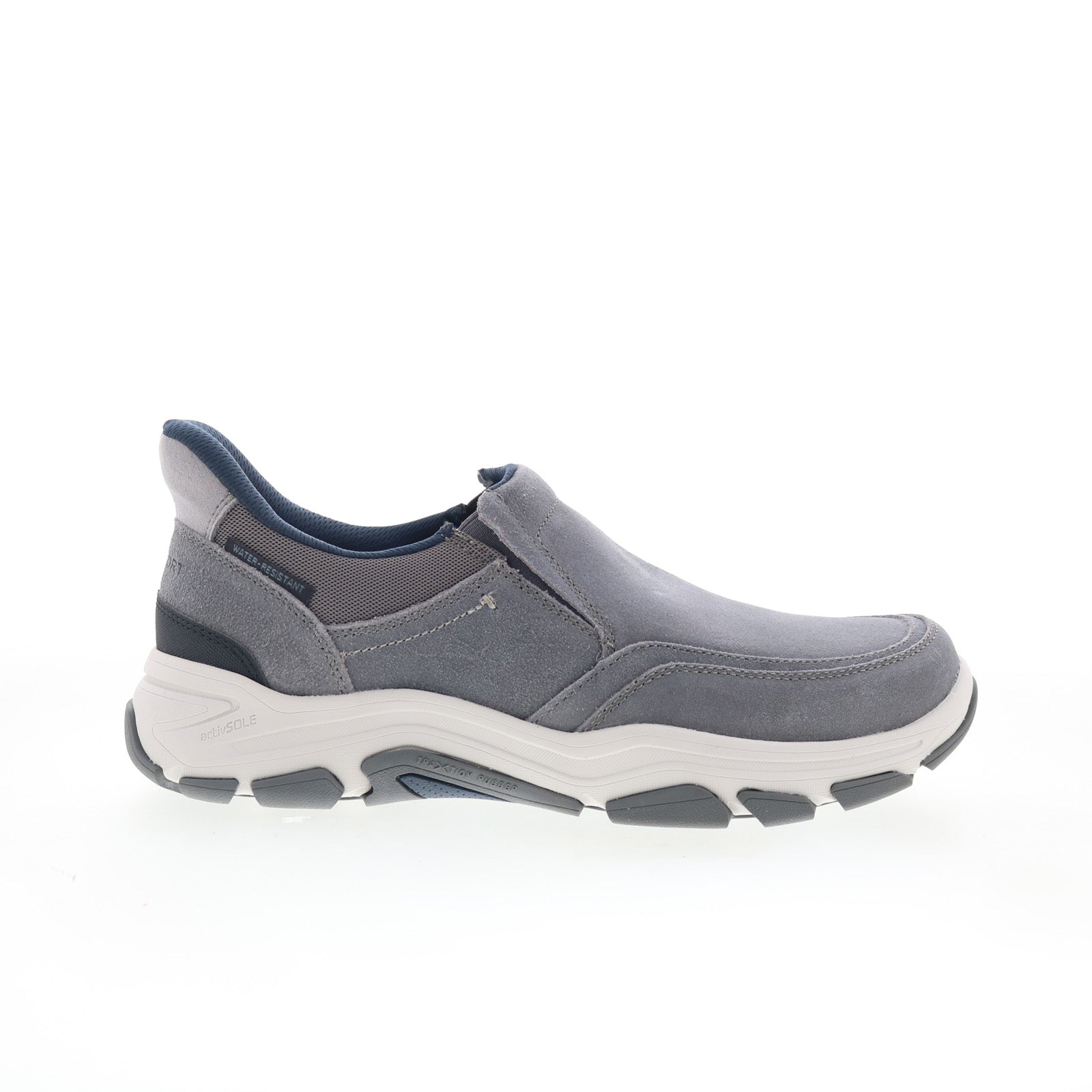 rmreece_medium_gray_01_2e496424-8fe7-4fb7-b6c7-fc169dbc3c0c Rockport Reece Mens Gray Leather Slip On Lifestyle Sneakers Shoes - Image 1