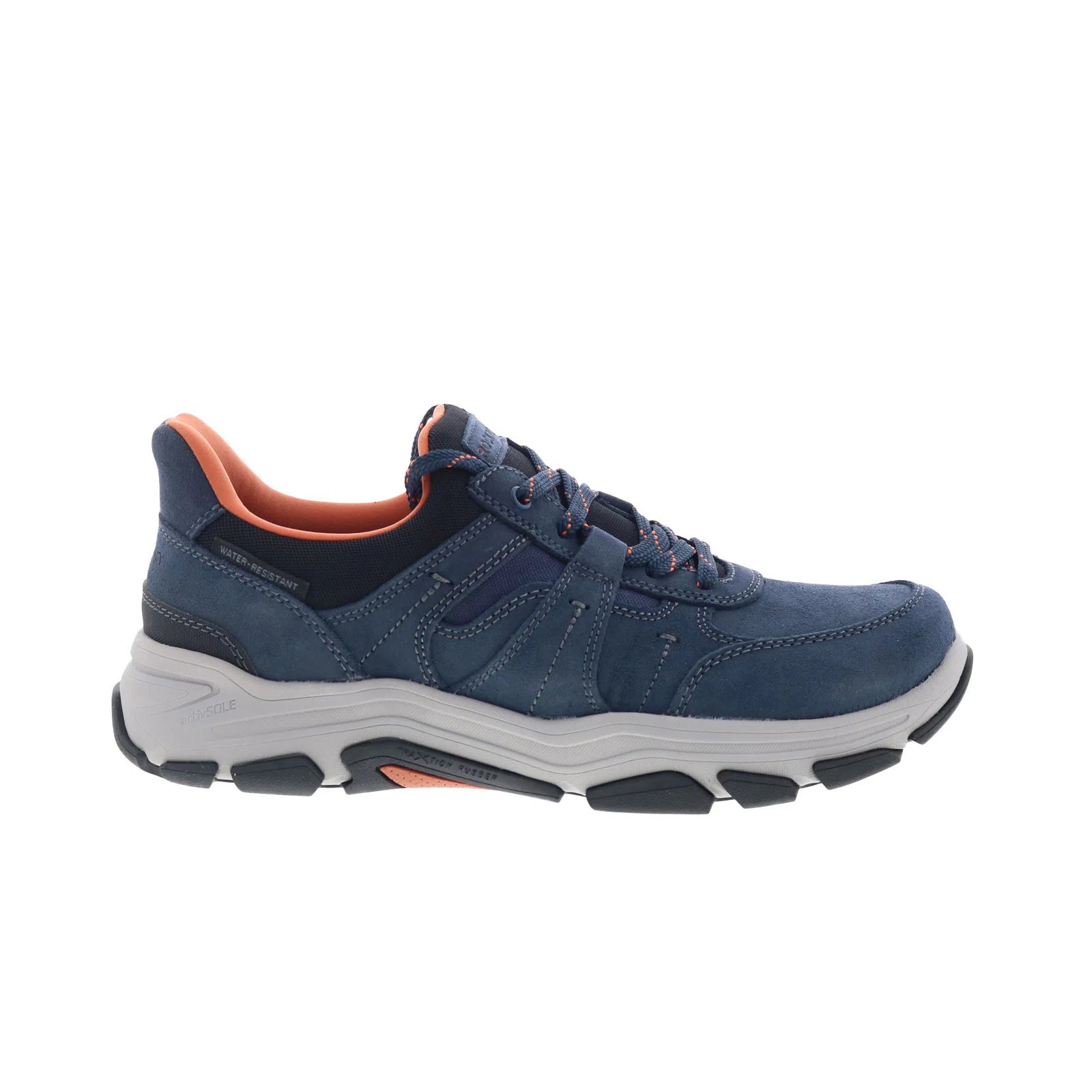 rmrhett_dark_blue_reshoot_01 Rockport Rhett RMRHETT Mens Blue Suede Lace Up Lifestyle Sneakers Shoes - Image 1