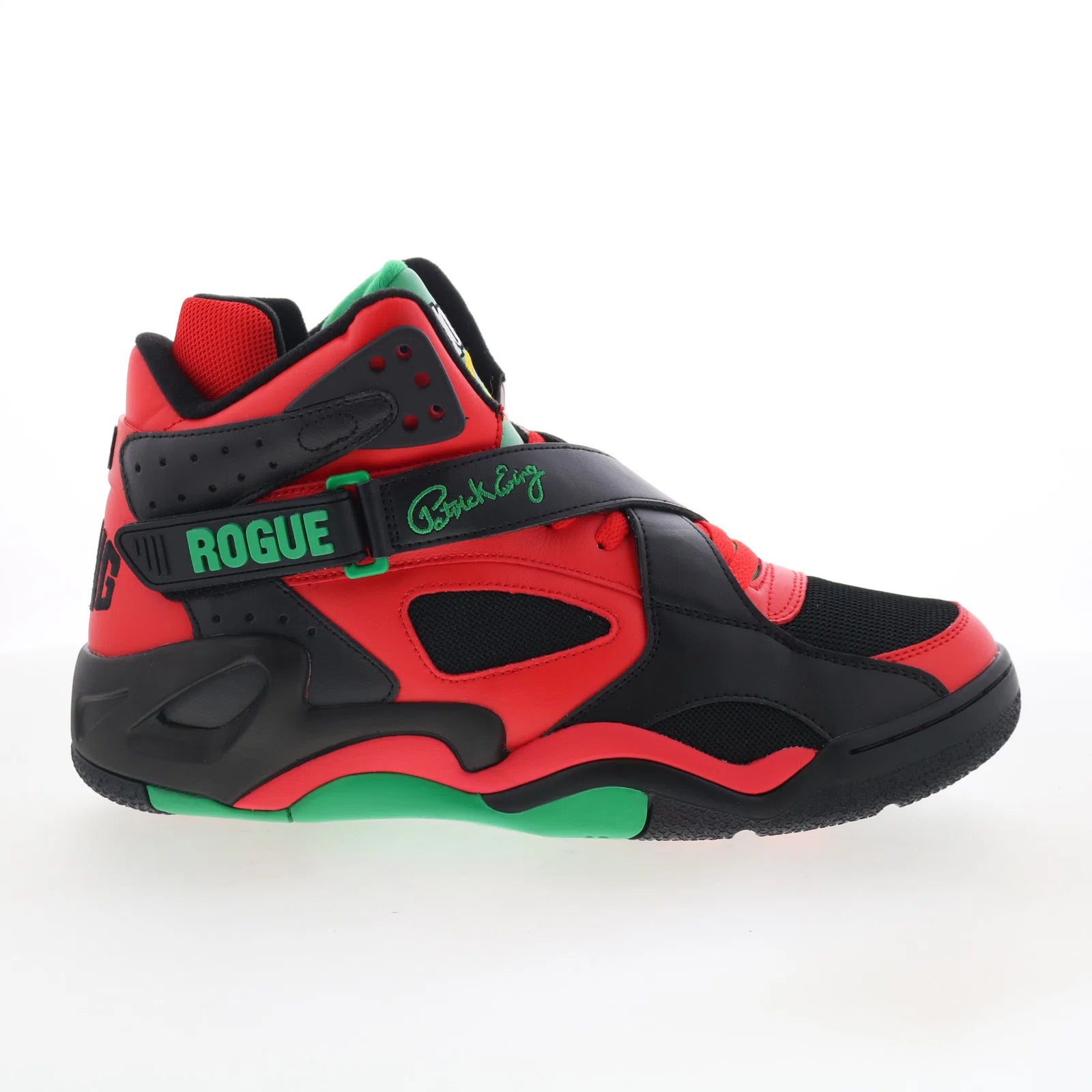 rogue_lost_boyz_1ew02637-637_black_green_red_01 Ewing Athletics Rogue Lost Boyz Mens Black Athletic Basketball Shoes - Image 1