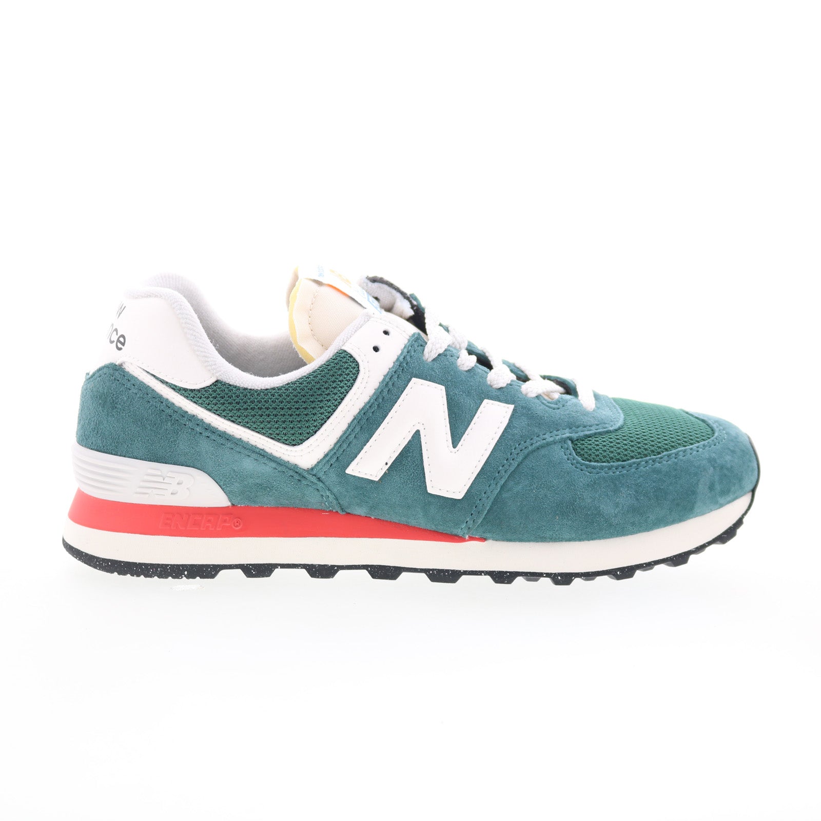 u574vpg_574_new_spruce_sea_salt_01 New Balance 574 U574VPG Mens Green Suede Lace Up Lifestyle Sneakers Shoes - Image 1