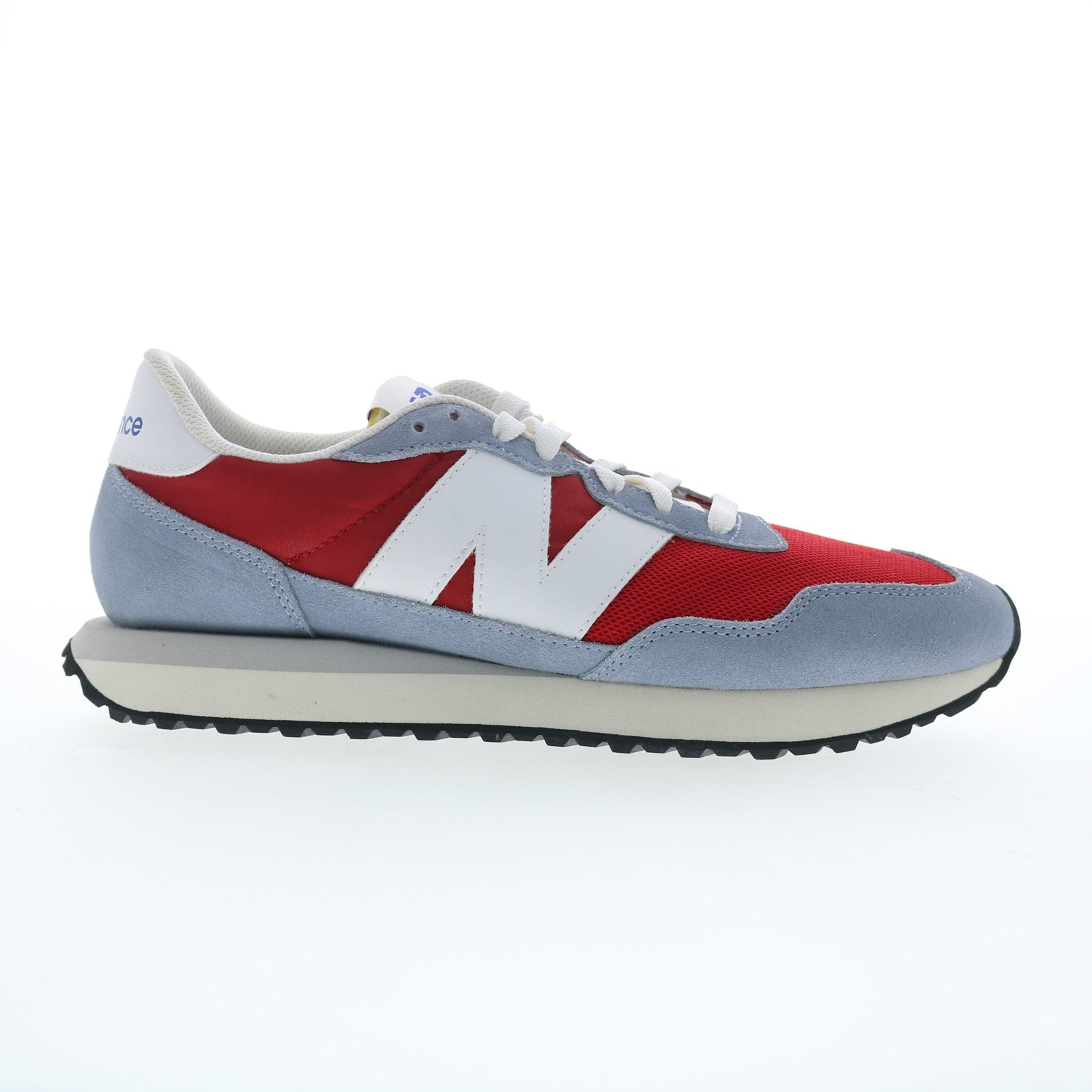 xms237vb_white_red_grey_01_5ccdae00-b88e-4d33-b419-95205d0d5364 New Balance 237 XMS237VB Mens Red Suede Lace Up Lifestyle Sneakers Shoes - Image 1