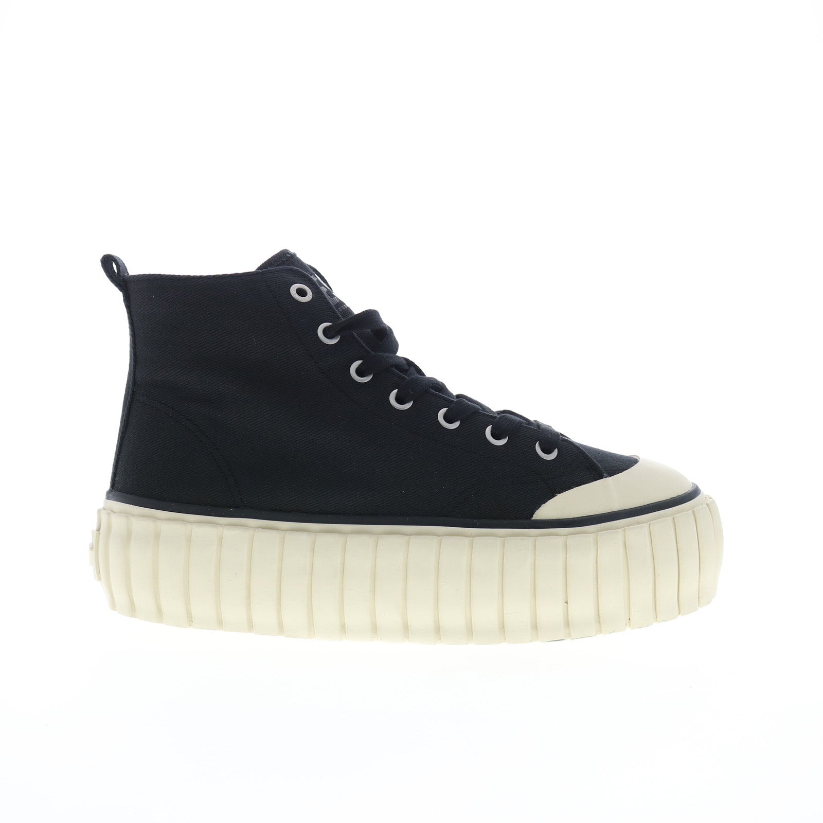 y02968-ps416-t8013_s-hanami_mid_black_01 Diesel S-Hanami Mid X Mens Black Canvas Lace Up Lifestyle Sneakers Shoes - Image 1