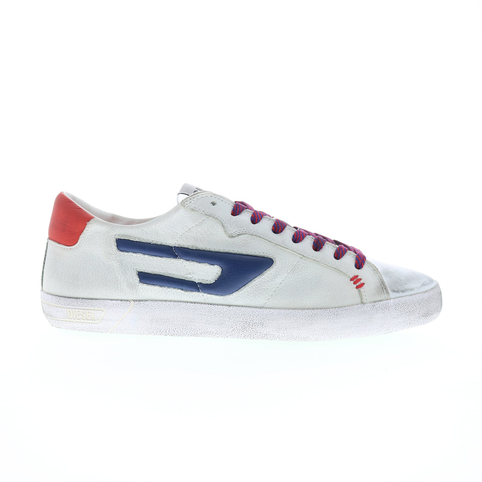 y02971-p4790-h9221_s-leroji_low_x_silver_red_alert_sodalite_blue_01 Diesel S-Leroji Low X Y02971-P4790-H9221 Mens White Sneakers Shoes - Image 1